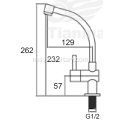 Gooseneck sink mixer air sejuk hanya untuk dapur